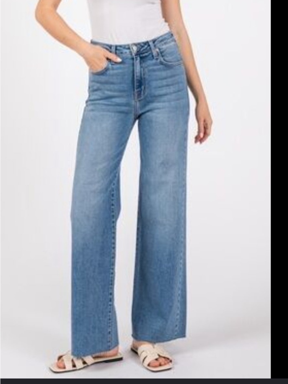 L.T.J Light Blue stretch High-Rise Wide Leg‎ Jeans